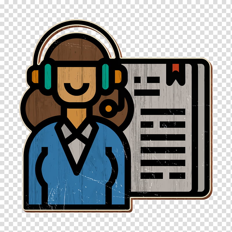 Receptionist icon Management icon, Cartoon, Technology, Glasses, Rectangle transparent background PNG clipart