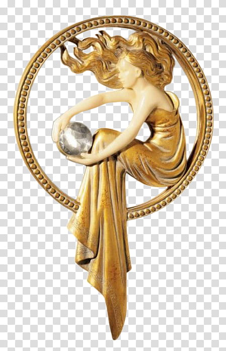 Art Deco, gold woman logo transparent background PNG clipart