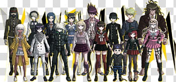 DanganronpaV sprite, group of anime characters illustration transparent background PNG clipart