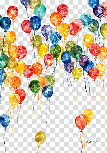 Super  , multicolored flying balloons transparent background PNG clipart