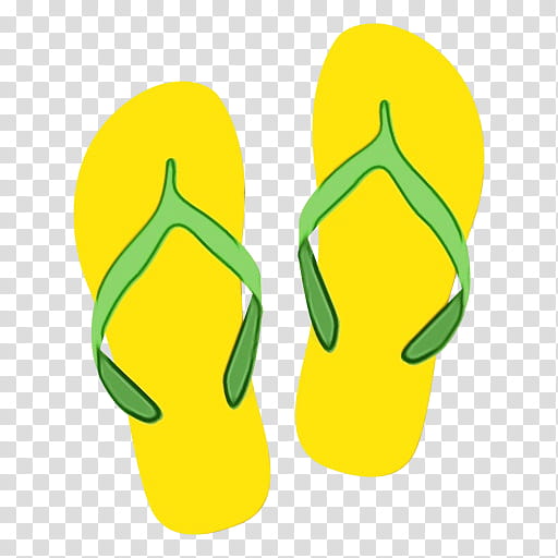 Flipflops Footwear, Shoe, Yellow, Green, Slipper transparent background PNG clipart