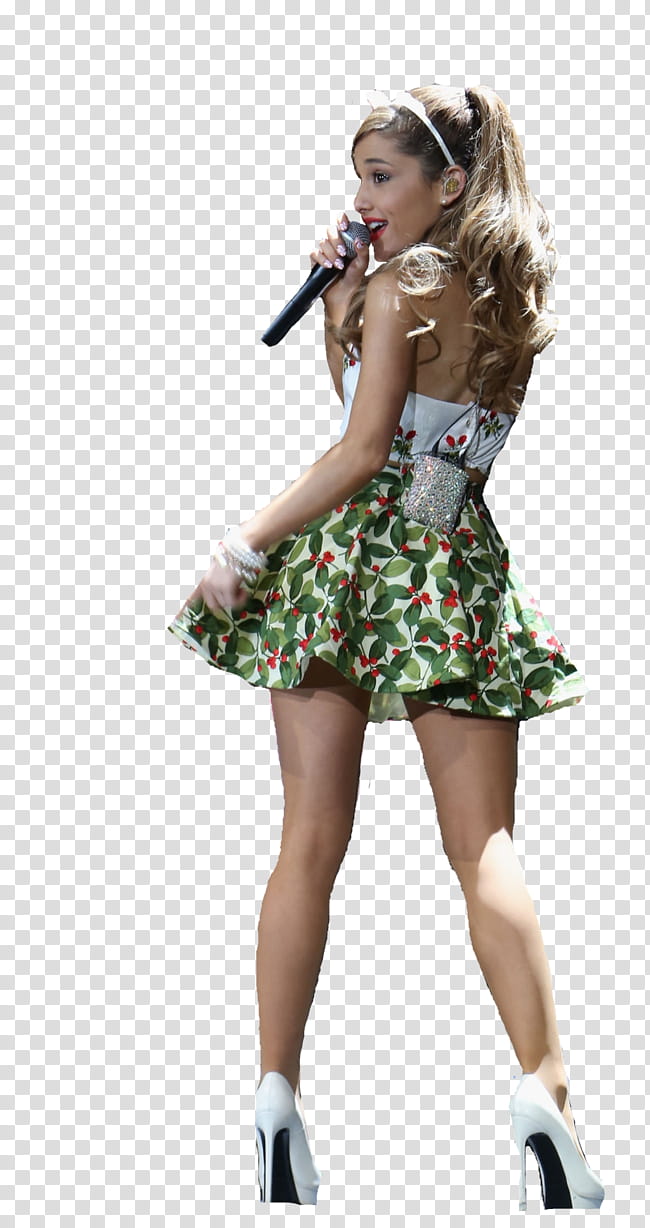 Ariana Grande wearing a Christmas Outfit transparent background PNG clipart
