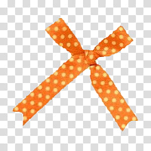 ORANGES oh my, orange polka-dot ribbon transparent background PNG clipart