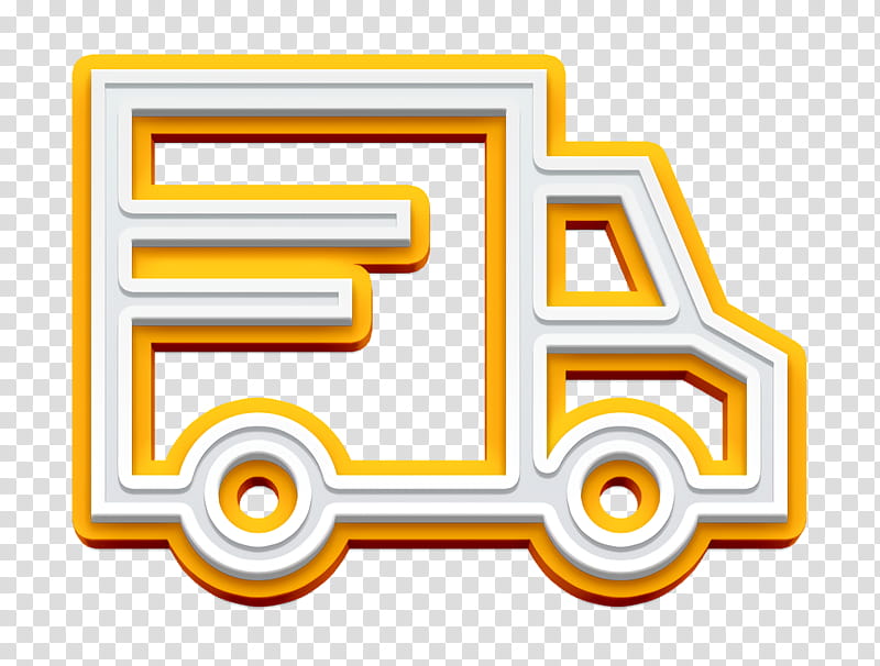 Lorry icon Vehicles and Transports icon Truck icon, Yellow, Line, Logo transparent background PNG clipart