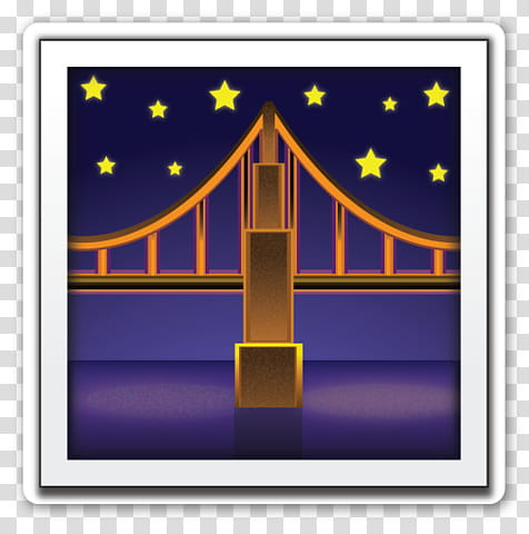 EMOJI STICKER , bridge and stars art transparent background PNG clipart