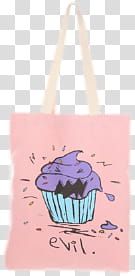 Cupcake Set , pink cupcake-printed tote bag transparent background PNG clipart