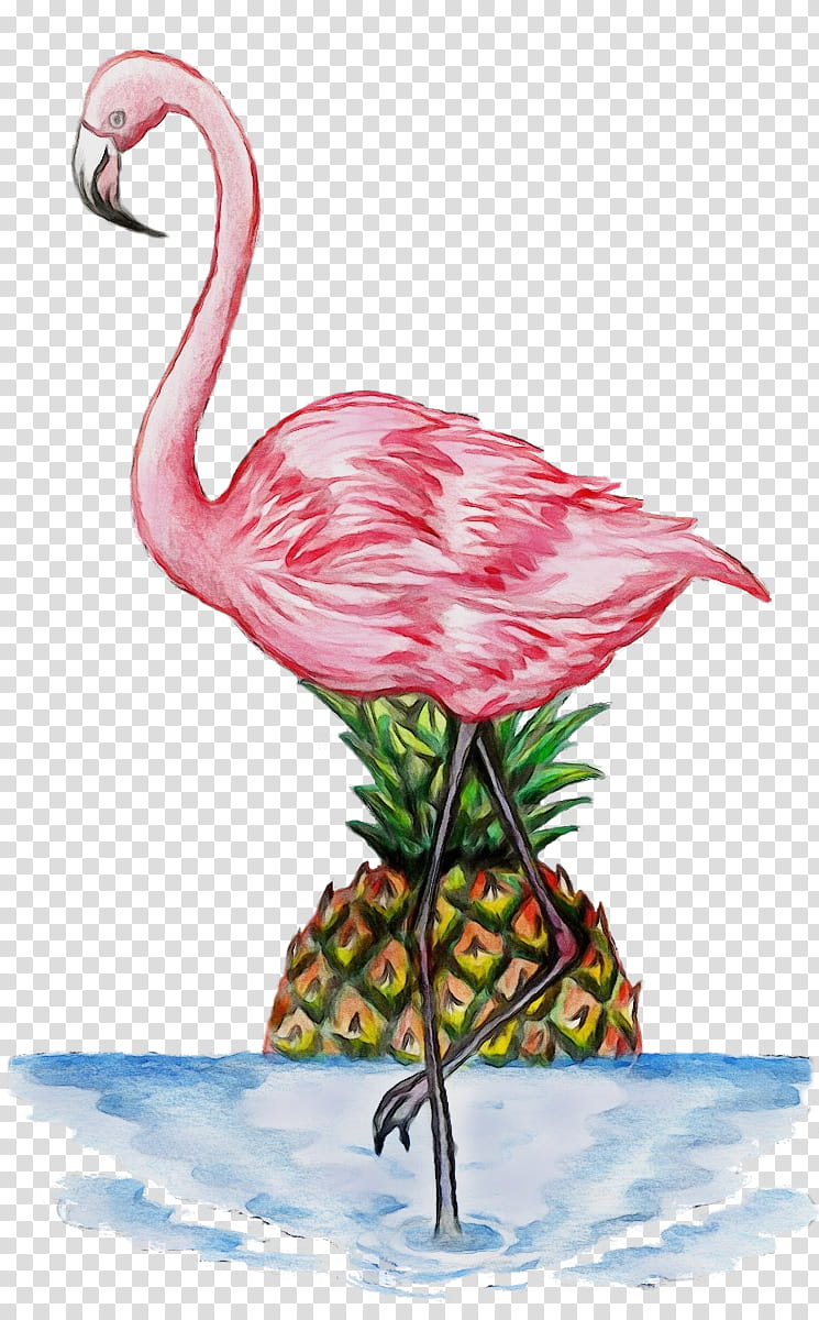 Flamingo Watercolor, Paint, Wet Ink, Beak, Bird, Greater Flamingo, Water Bird, Pink transparent background PNG clipart