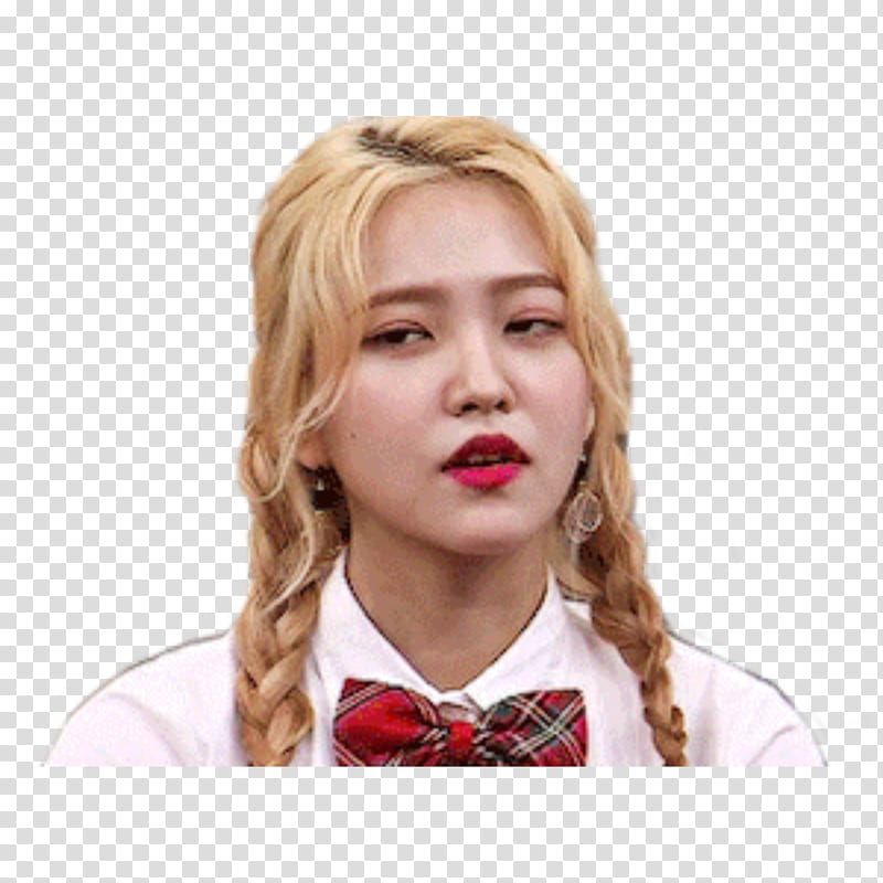 KPOP MEME EPISODE  RED VELVET, blonde-haired woman with blue background transparent background PNG clipart