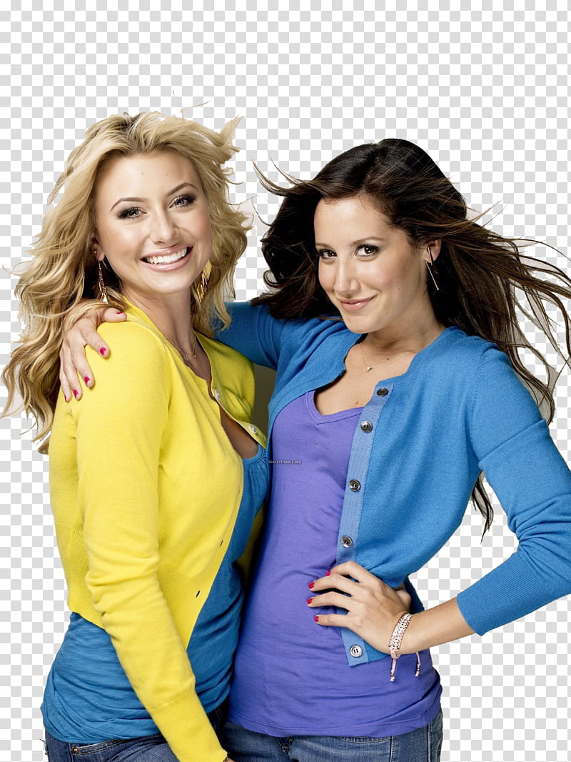 Aly y Ashley Tisdale , two women smiling transparent background PNG clipart
