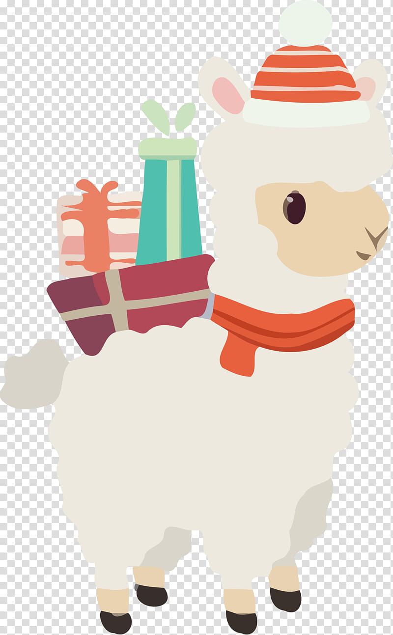 new year sheep gift, Christmas , Llama, Cartoon, Camelid, Live, Alpaca transparent background PNG clipart