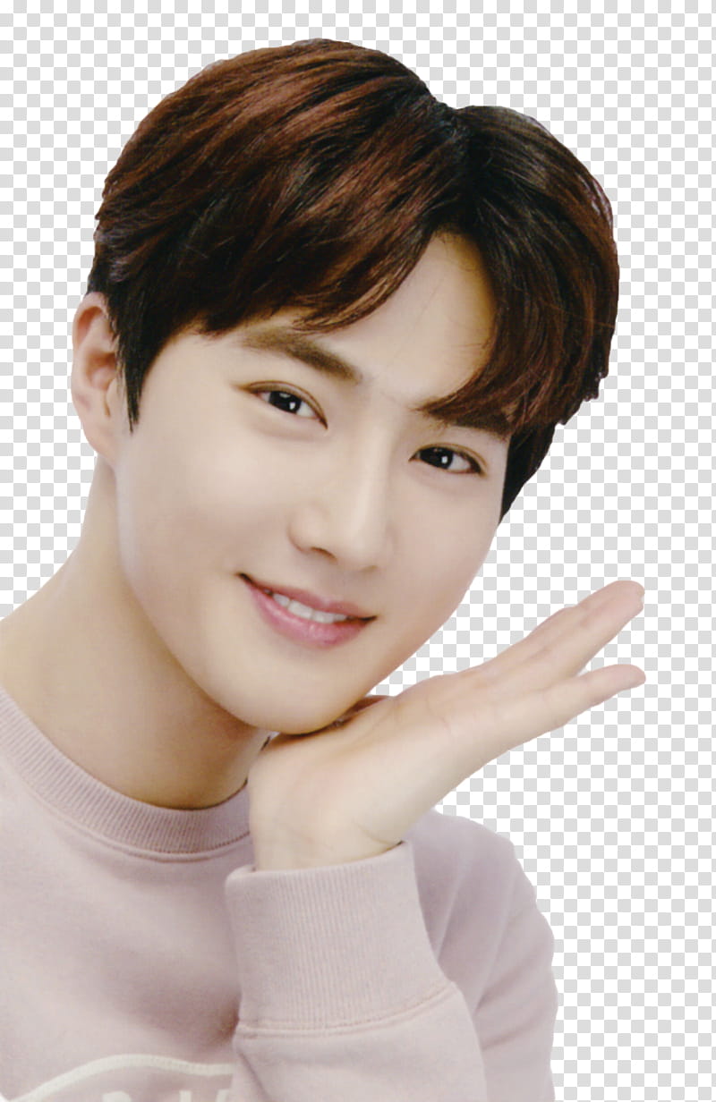 EXO, male artist with left hand on chin transparent background PNG clipart