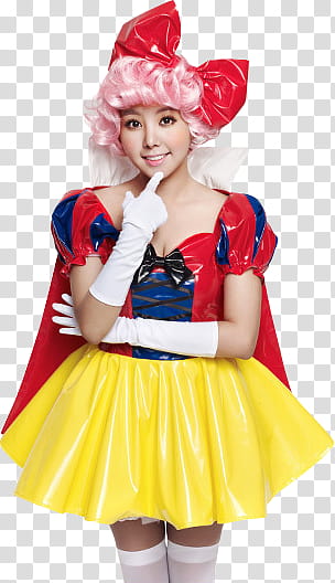 Raina Orange Caramel Render, woman wearing Snow White costume dress transparent background PNG clipart