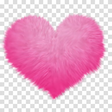 brushes, heart-shaped pink faux fur pillow transparent background PNG clipart