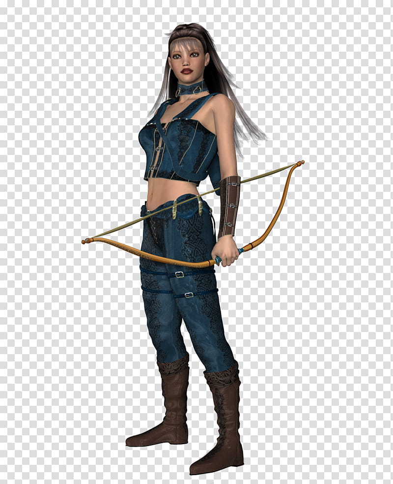 TWD Archer, woman holding bow cartoon character illustration transparent background PNG clipart