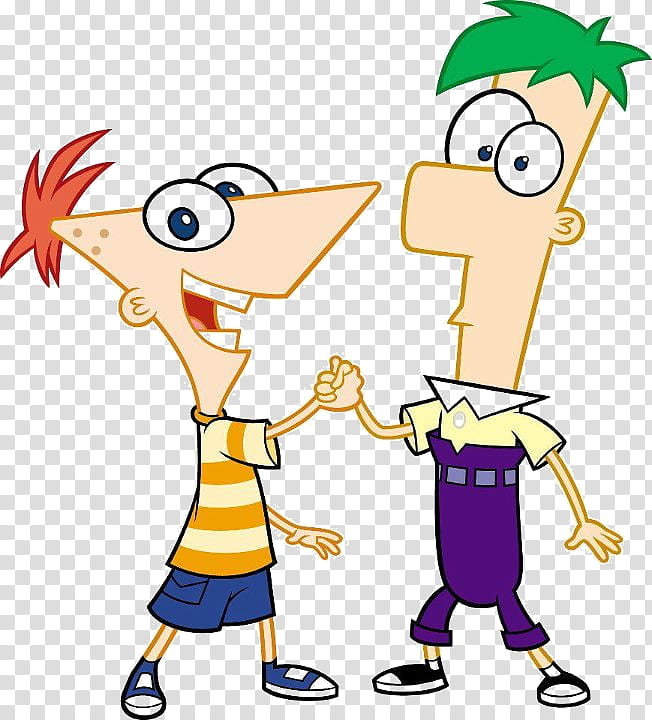 Phineas and Ferb holding hands illustration transparent background PNG clipart