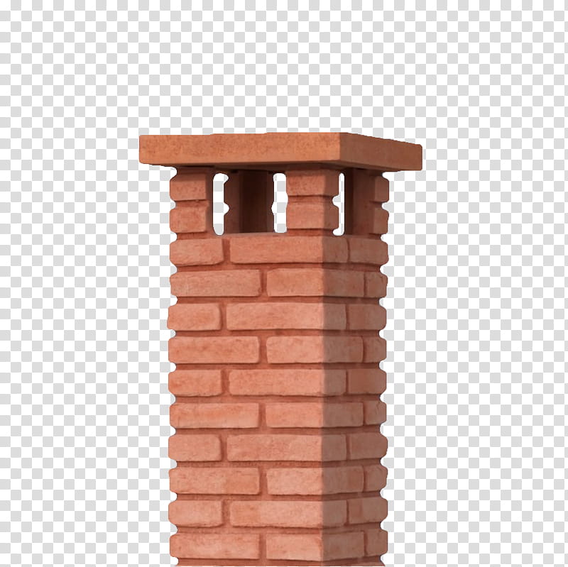 Chimney, brown bricked decor transparent background PNG clipart