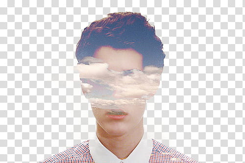 Vol , man's face white clouds double exposure graphy transparent background PNG clipart