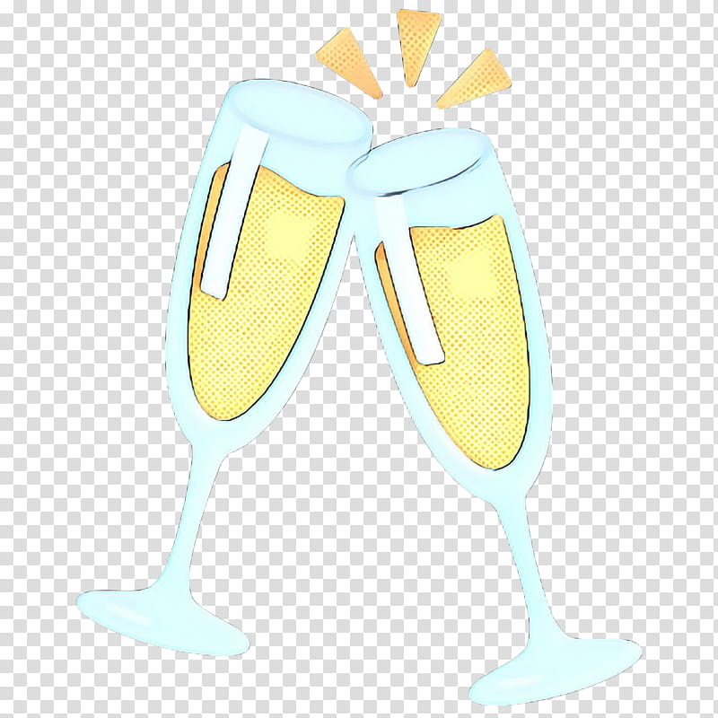 Retro, Pop Art, Vintage, Wine Glass, Champagne Glass, Alcoholic Beverages, Yellow, Drink transparent background PNG clipart