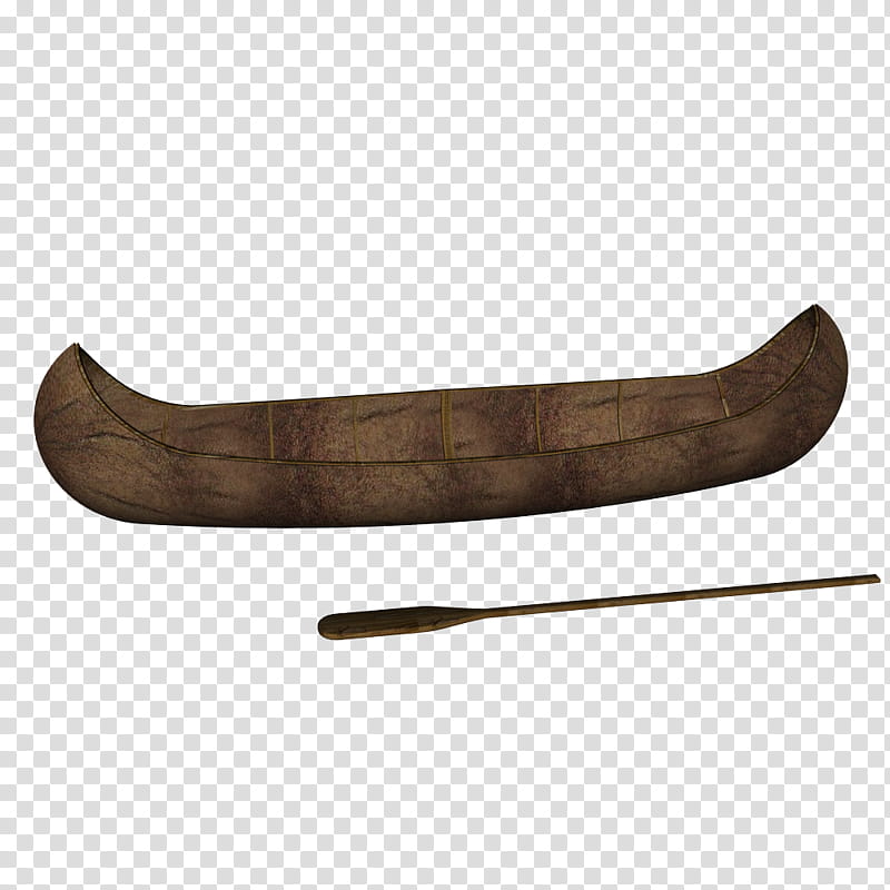 Canoe, brown kayak with oar transparent background PNG clipart