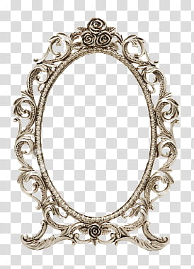 Mirror, gray and brown metal frame transparent background PNG clipart