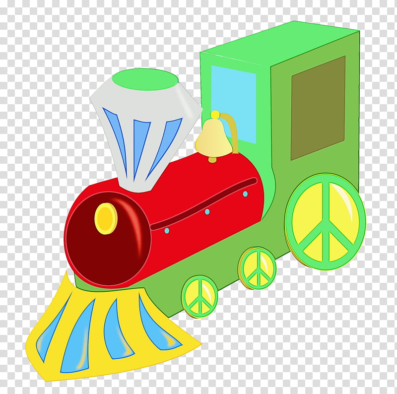 Baby toys, Watercolor, Paint, Wet Ink, Locomotive, Transport, Vehicle, Train transparent background PNG clipart