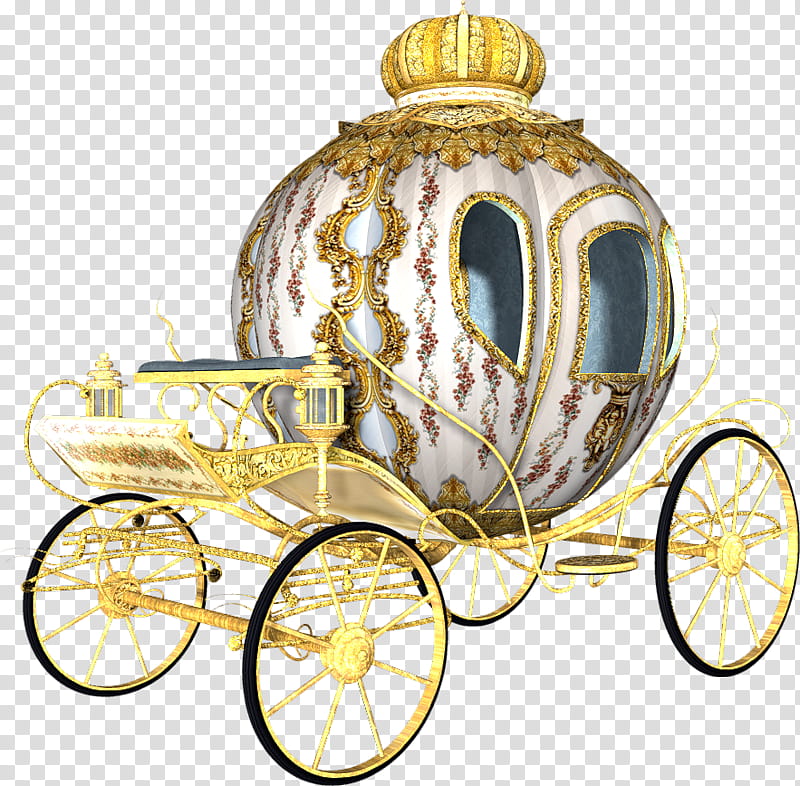gold and white carriage transparent background PNG clipart