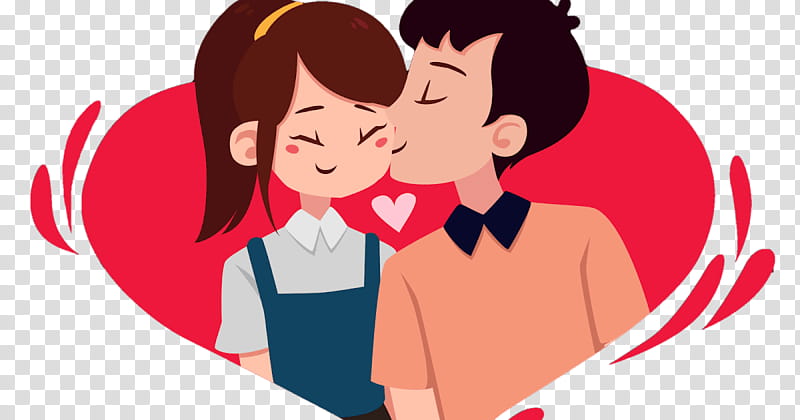 Love Couple Heart, Valentines Day, Romance, Qixi Festival, Cartoon, Cheek, Interaction, Forehead transparent background PNG clipart