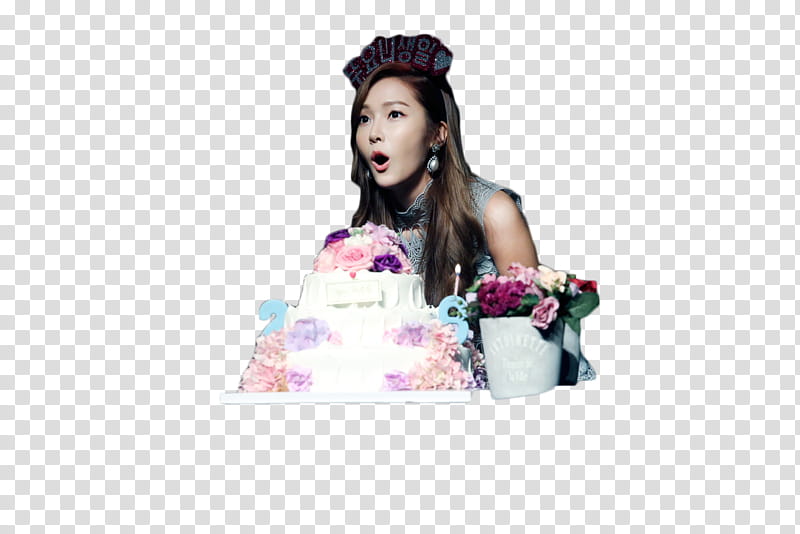 RENDER  S JESSICA S BIRTHDAY PARTY, woman standing beside cake transparent background PNG clipart