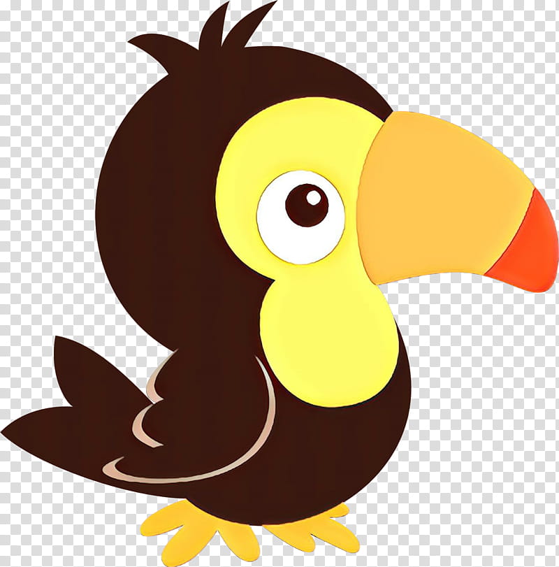 cartoon bird yellow toucan, Cartoon, Beak, Piciformes transparent background PNG clipart