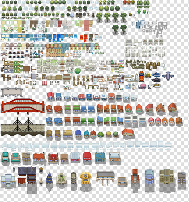 Pokemon Tileset From Public Tiles, assorted game sprites transparent background PNG clipart