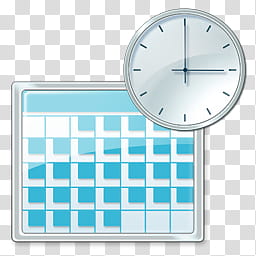 Vista RTM WOW Icon , Date & Time, analog clock and calendar illustration transparent background PNG clipart
