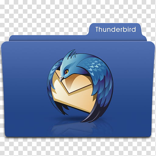 Programm , blue folder with Thunderbird graphic print icon art transparent background PNG clipart