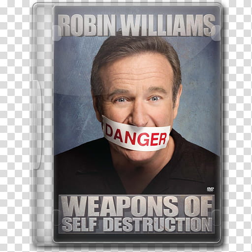 the BIG Movie Icon Collection R, Robin Williams Weapons Of Self Destruction transparent background PNG clipart