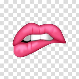 Badass Emoji s, red lips illustration transparent background PNG clipart