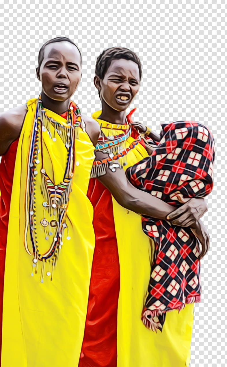 African People, Tribal, Jewellery, Kenya, Person, Outerwear, Costume, Yellow transparent background PNG clipart