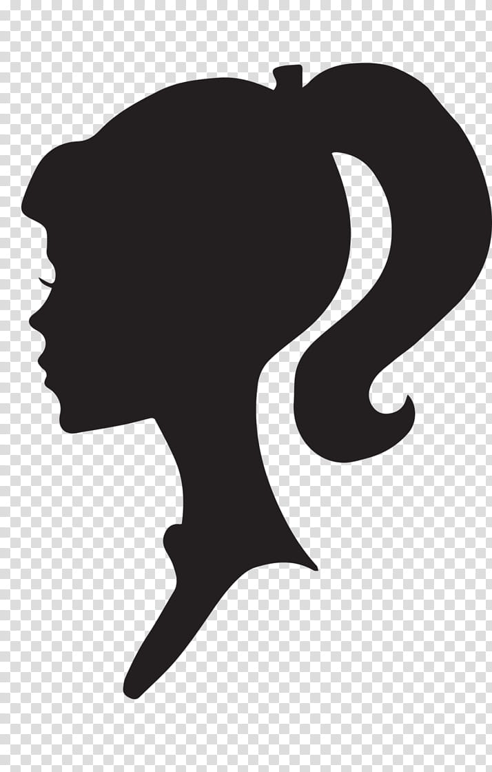Barbie, Silhouette, Ken, Logo, Drawing, Head, Blackandwhite transparent background PNG clipart