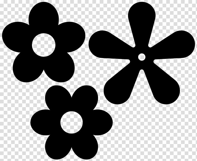 hippie flowers clip art black and white