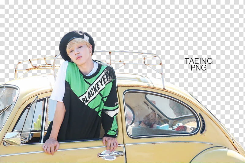 Jimin , BTS Jimin standing outside car transparent background PNG clipart