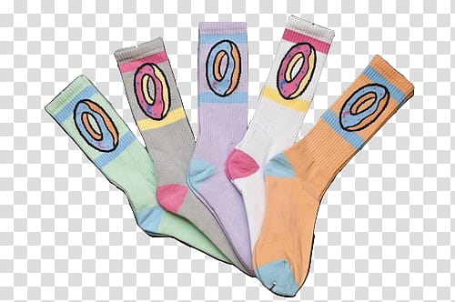 Crazy, five pair of assorted-color socks transparent background PNG clipart