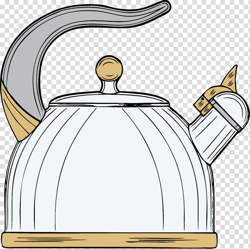 kettle teapot small appliance home appliance, Watercolor, Paint, Wet Ink, Stovetop Kettle transparent background PNG clipart