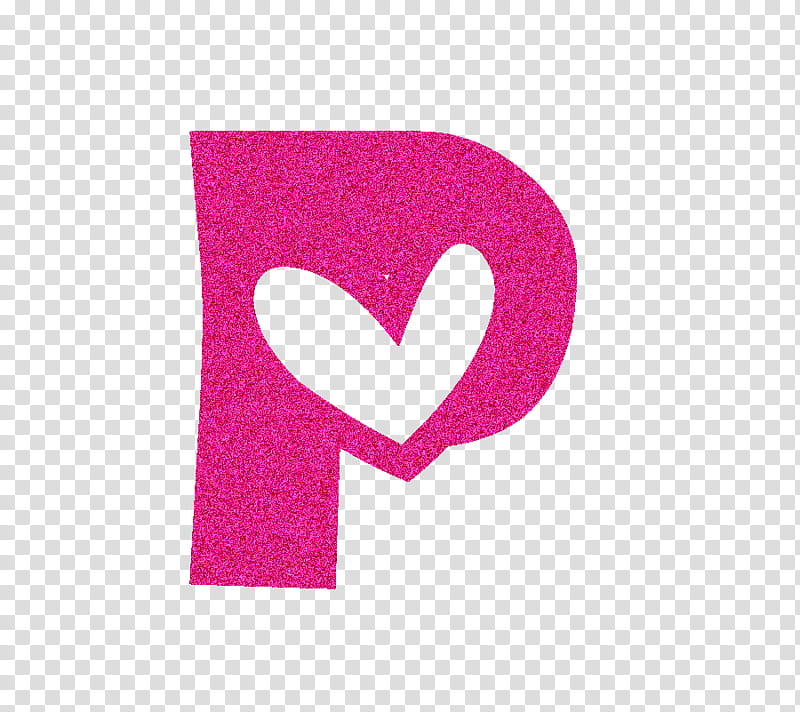 Letras de el abecedario, pink P with heart illustration transparent background PNG clipart