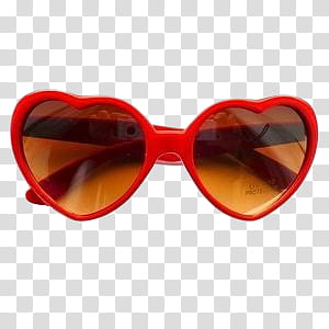 , orange sunglasses with heart-shaped red frames transparent background PNG clipart