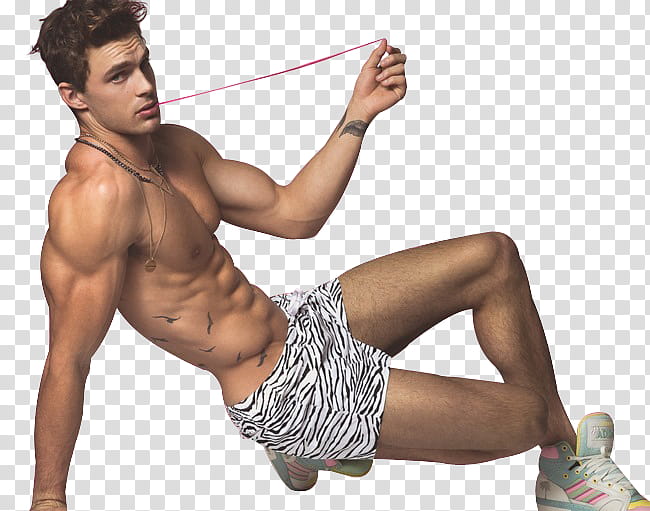 Male Models, man wearing white and black boxer shorts transparent background PNG clipart