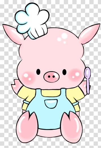 This little piggy likes to COOK! transparent background PNG clipart