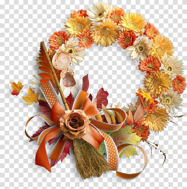 Christmas decoration, Orange, Wreath, Cut Flowers, Leaf, Plant, Fashion Accessory, Artificial Flower transparent background PNG clipart