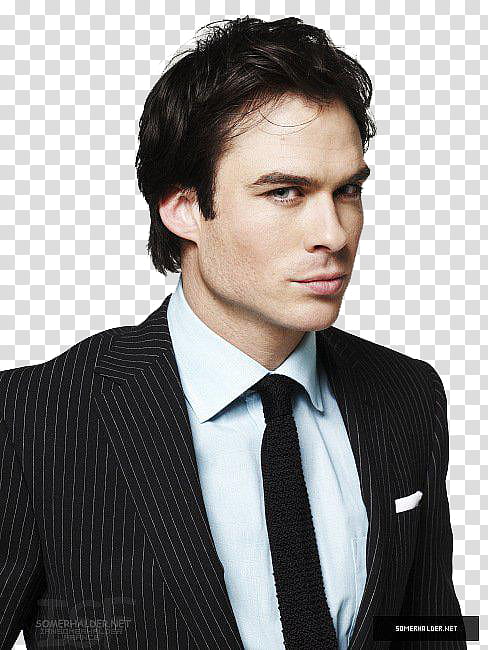 Ian Somerhalder, man in black pinstripe suit jacket transparent background PNG clipart