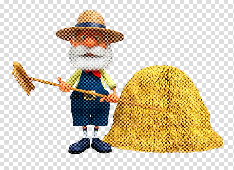 cartoon broom household cleaning supply, Farmer, Cartoon, Old Man transparent background PNG clipart
