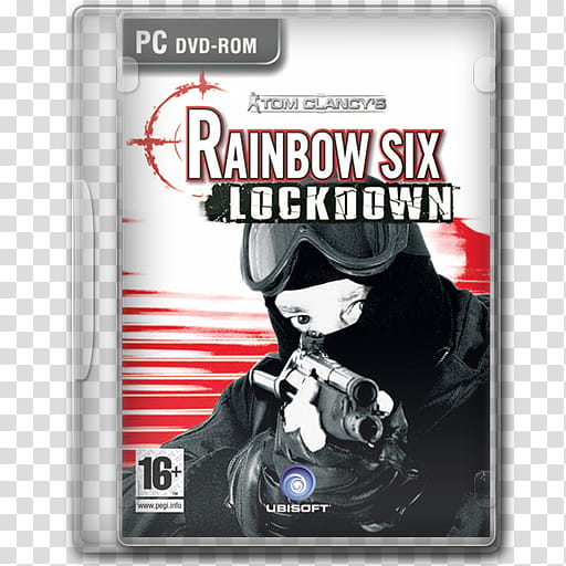 Game Icons , Tom-Clancy's-Rainbow-Six-Lockdown, PC DVD-ROM Tom Clancy's Rainbow Six Lockdown case transparent background PNG clipart