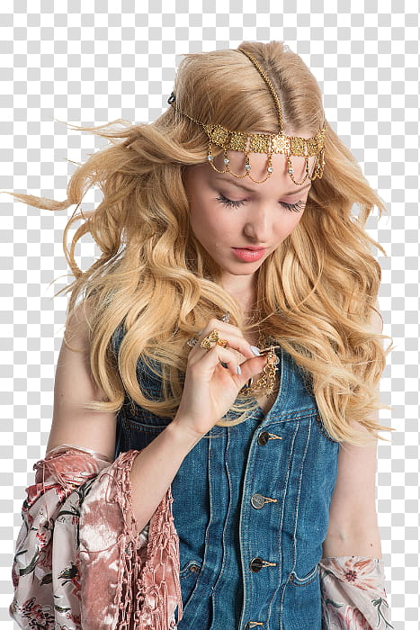 Dove Cameron, woman looking downward transparent background PNG clipart