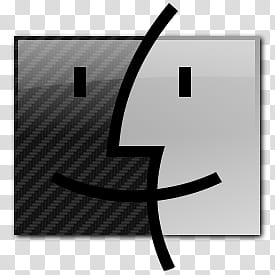 Carbon Fiber Mac logo icon, black and white logo transparent background PNG clipart